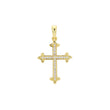Cluster white CZs 14K Gold Latin Cross Pendant