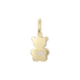 玫瑰金小熊动物吊坠，14K 镀金颜色