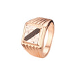 Signet slash sign Rose Gold two tone Men's Rings