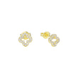 Ohrstecker aus 14-karätigem Gold mit Kleeblatt-Pavé und Zirkonia