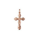 🔥 Eastern Orthodox Russian budded pendant in 14K Gold, Rose Gold two tone plating colors