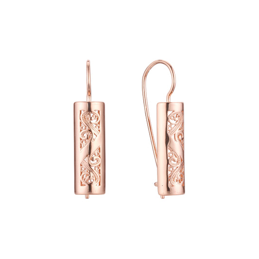 14K ゴールド、ローズゴールド メッキ色のワイヤー フック イヤリング