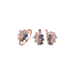 Conjunto de racimo blanco y azul de oro rosa