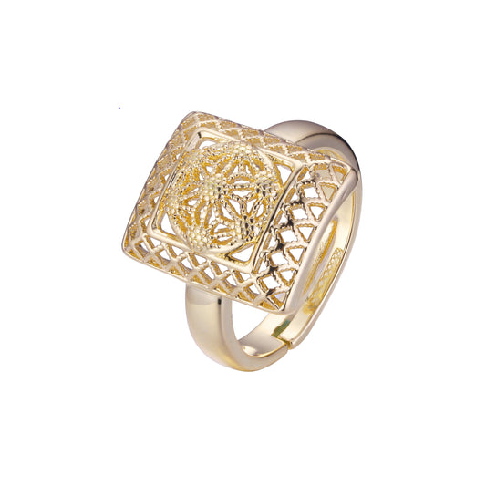 Open rings in 14K Gold, Rose Gold plating colors
