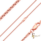 Cadenas compactas y delgadas con eslabones Boston chapadas en oro rosa de 14 quilates