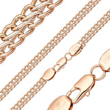 Cadenas de doble eslabón de cable chapadas en Oro 14K.