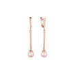 Tall pearl drop earrings in 14K Gold, Rose Gold, two tone plating colors