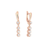Vier weiße CZs Tropfen 14K Gold, 18K Gold, Roségold, Weißgold Ohrringe