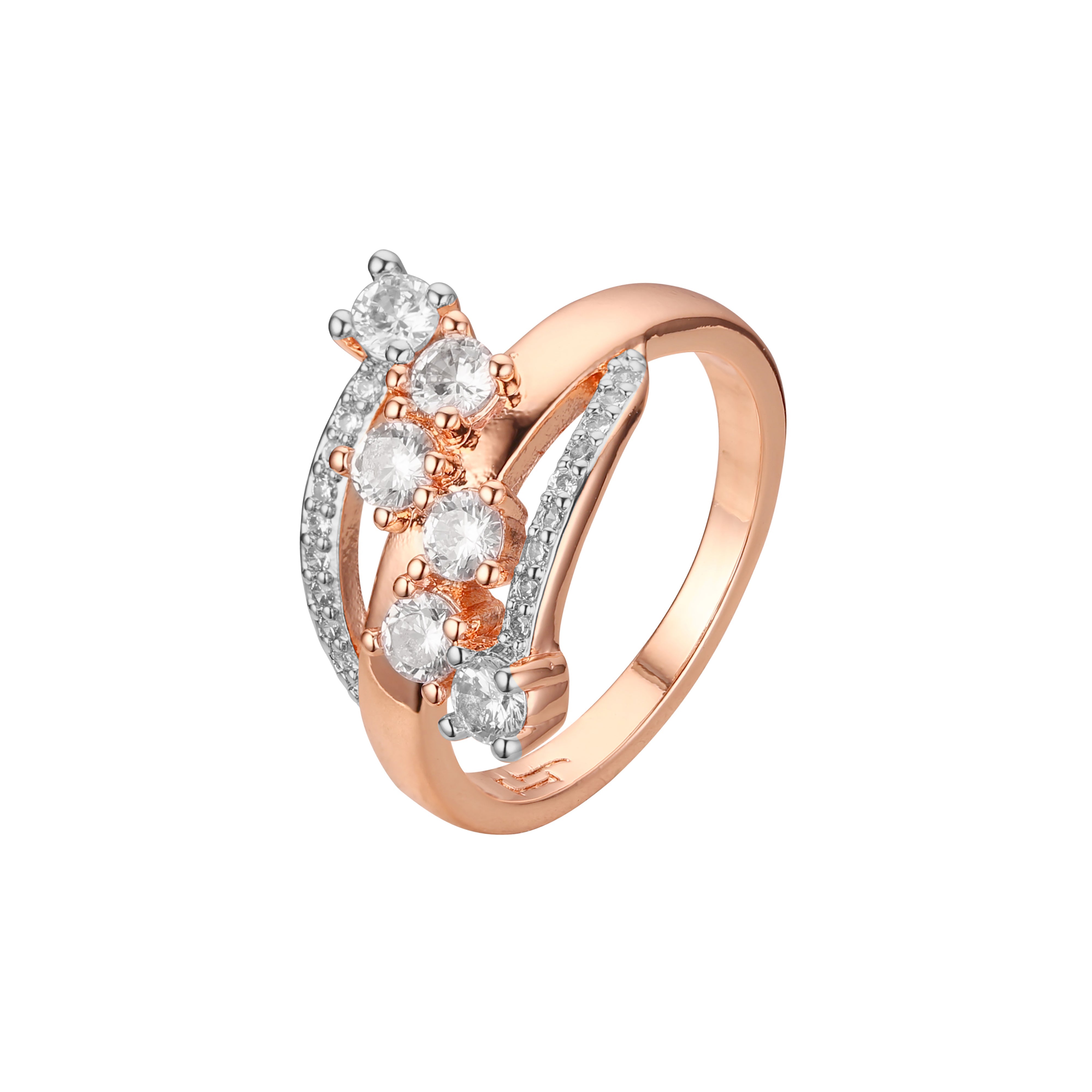 Fashion cluster rings in Rose Gold, two tone plating colors