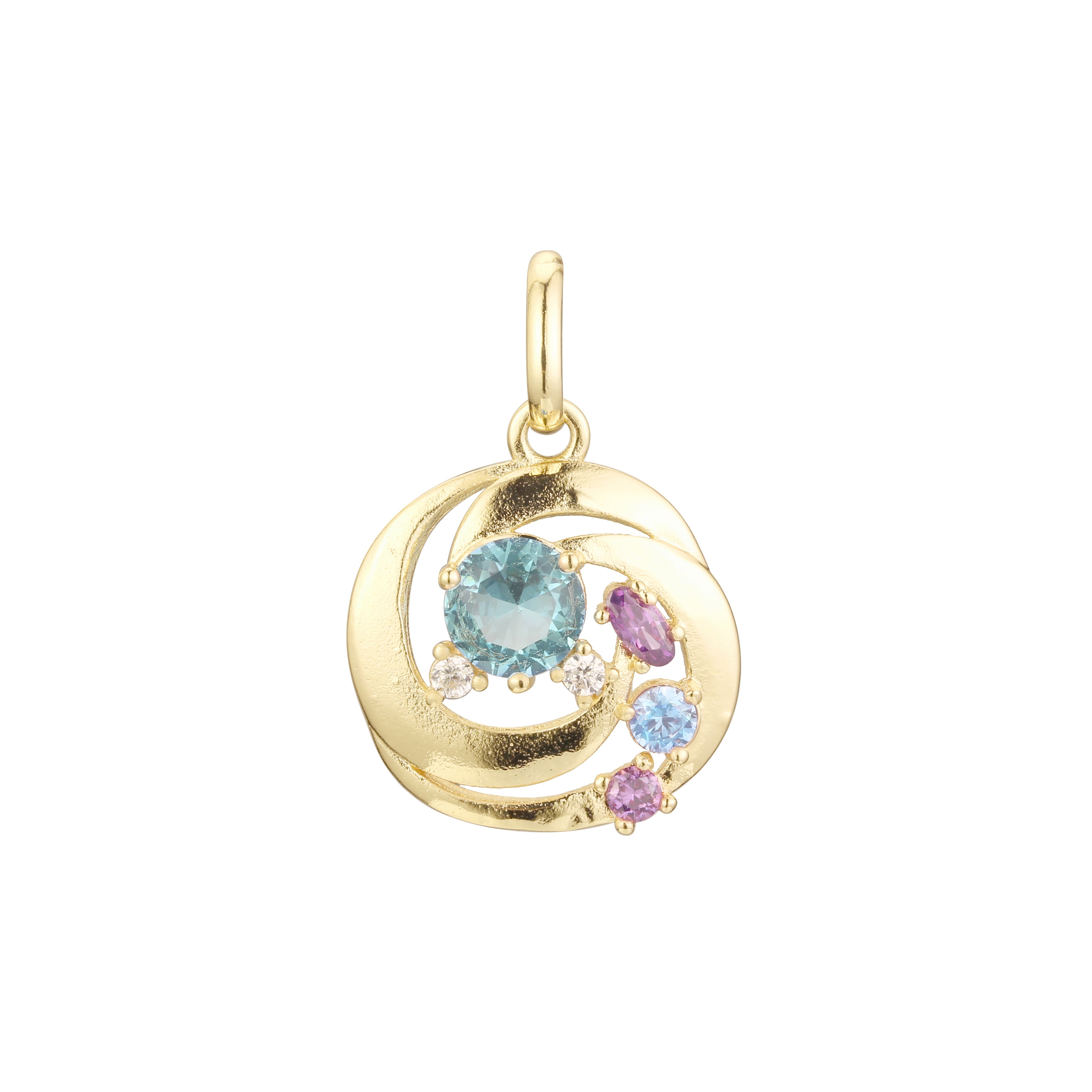 Cluster pendant in Rose Gold, 14K Gold plating colors