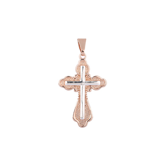 Rose Gold two tone Eastern Orthodox Russian pendant