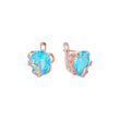 Pendientes grandes y coloridos de oro rosa con circonitas cúbicas