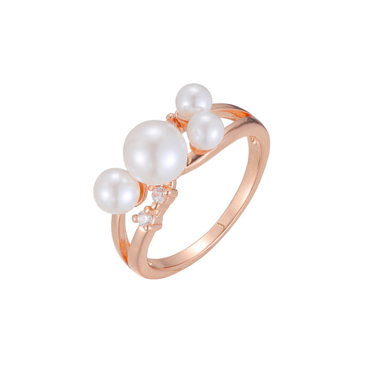 Rose Gold multi pearl rings