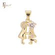 Pingente de joias FJ Fallon em ouro 14K para duas crianças