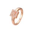 Rose Gold cluster square rings