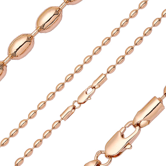 Correntes de miçangas banhadas a ouro 14K