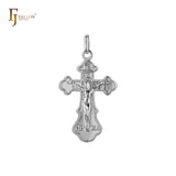 🔥 Eastern Orthodox Russian budded pendant in Rose Gold two tone, 14K Gold plating colors