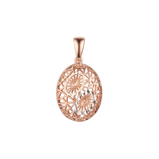 Rose Gold two tone filigree pendant