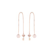 Rose Gold threader pearl earrings with key