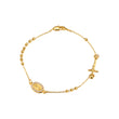 Italian Virgin of Guadalupe Catholic Rosary Bracelets Necklace (Faceted Disco Beads) plated in White Gold, 14K Gold