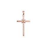 Pure knot of Cross Rose Gold, 14K Gold Latin Cross Pendant