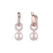 Pendientes de perlas de dos tonos de oro rosa