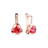 .Rose Gold clawed solitaire white CZ earrings