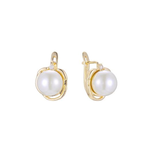 Pearl earrings in 14K Gold, Rose Gold plating colors
