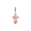🔥 Eastern Orthodox Russian budded pendant in Rose Gold two tone, 14K Gold plating colors