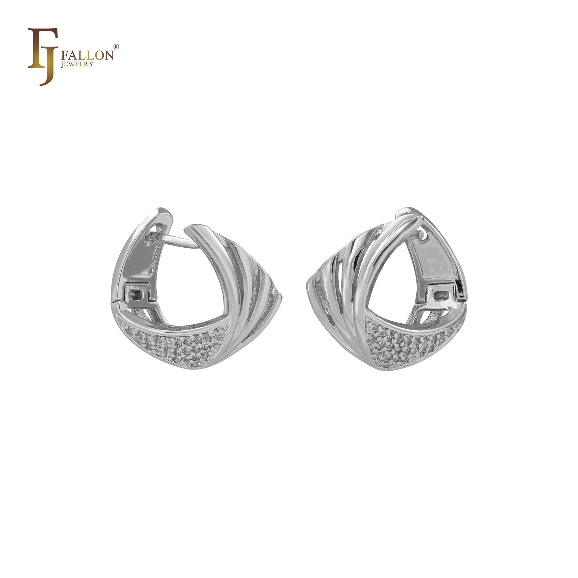 Rose Gold cluster huggie earrings