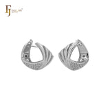 Rose Gold cluster huggie earrings