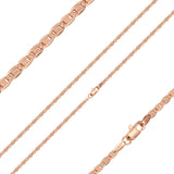 镀 14K 金的 Mariner link 锤打链