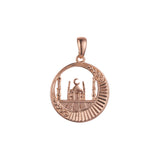 🔥 Islamic pendant of the moon and temple in 14K Gold, Rose Gold & White Gold plating colors