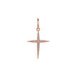 Star cluster white CZs Latin Cross pendant in Rose Gold, 14K Gold plating colors