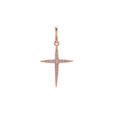 Star cluster white CZs Latin Cross pendant in Rose Gold, 14K Gold plating colors