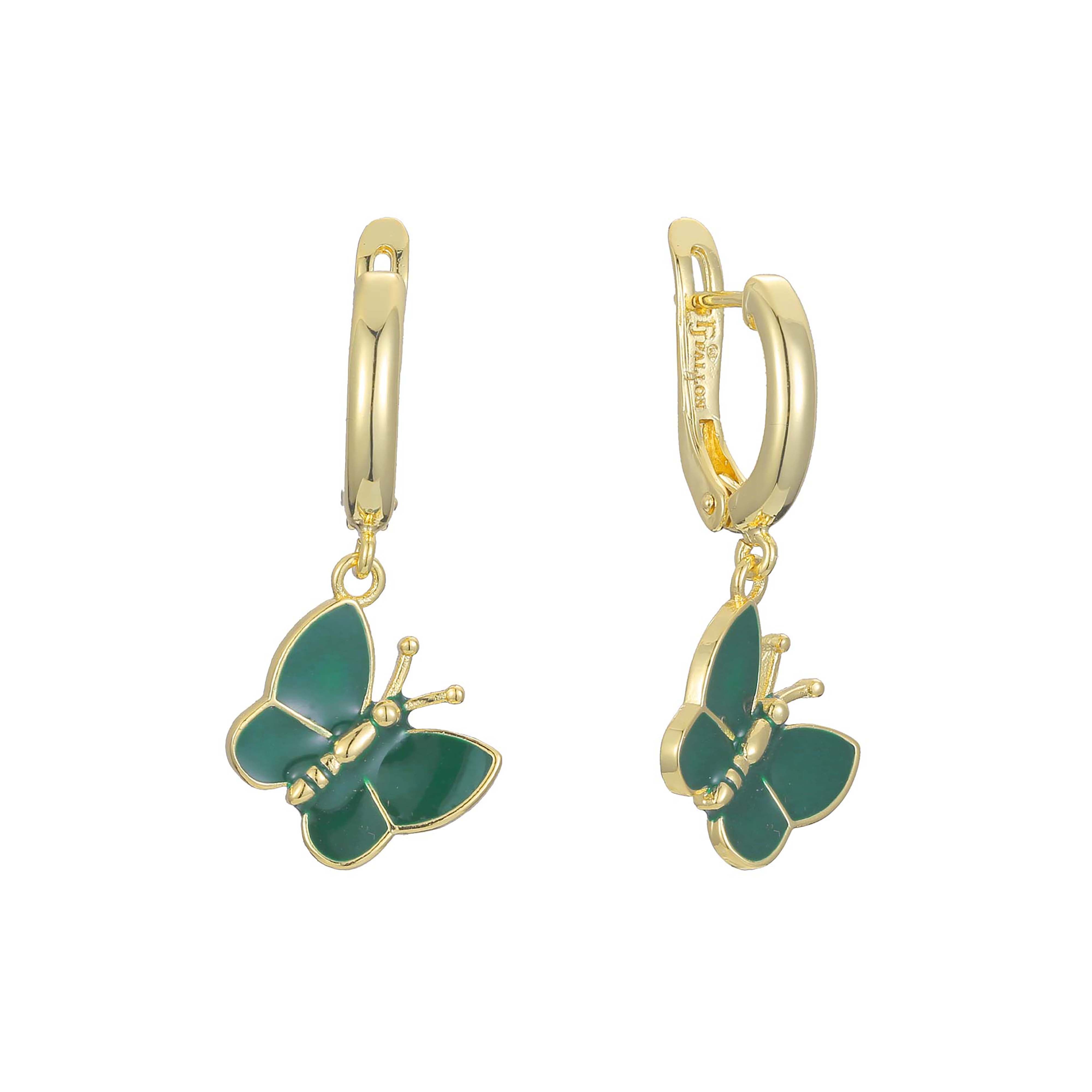 Brinco borboleta em ouro amarelo 14k