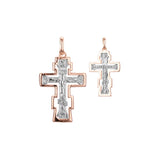 Russisch-orthodoxer Kreuzanh?nger aus 14 Karat Gold, zweifarbigem Ros¨¦gold und Wei?goldbeschichtung