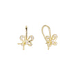 Brincos infantis de gancho de arame borboleta em ouro 14K, cores banhadas a ouro rosa