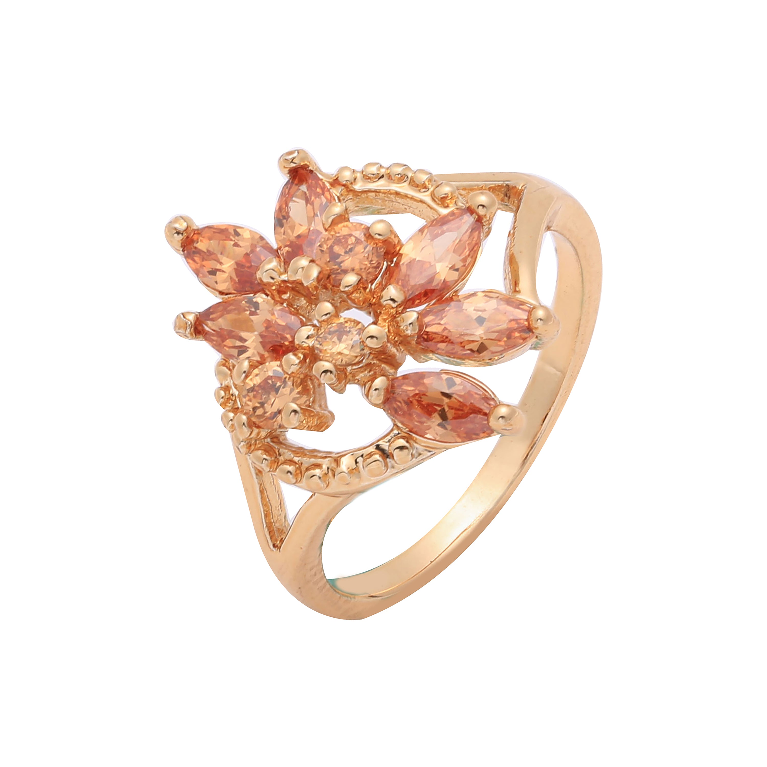 Vier Marquise-Ringe aus wei?em CZ-Ros¨¦gold