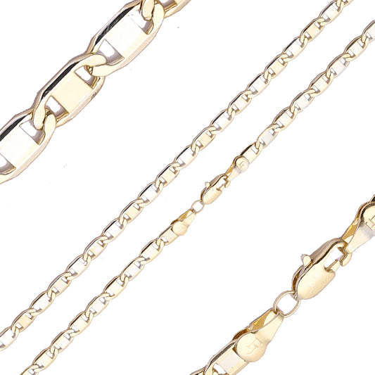 🔥 Classic Mariner link Chains plated in 14K Gold, two tone, three tone