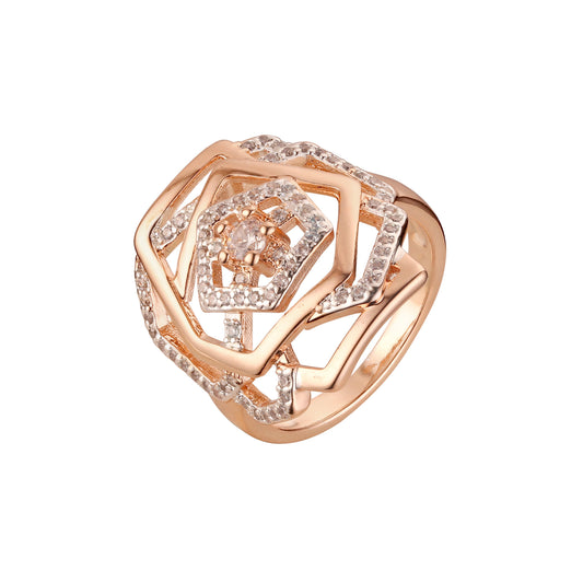 Rose Gold two tone cluster flower rings
