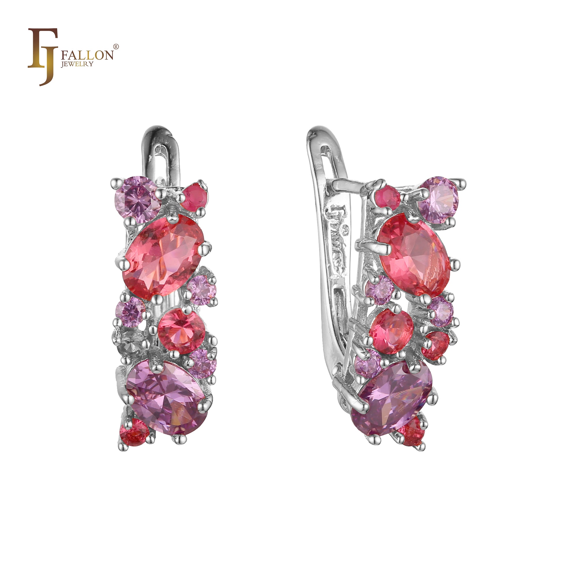 .Роскошные серьги Colorful Cluster CZ, покрытые 14-каратным золотом, розовым золотом.