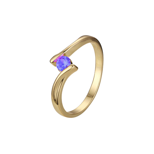 Anillos de diseño Solitario en Oro de 14K, colores baño de Oro Rosa