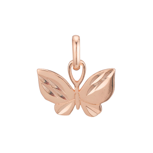 Great butterfly pendant in Rose Gold two tone, 14K Gold plating colors