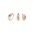 .Luxuri?ses, farbenfrohes Clusterring-Schmuckset aus Ros¨¦gold