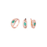 .Luxuri?ses, farbenfrohes Clusterring-Schmuckset aus Ros¨¦gold