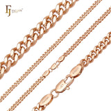 .Cadenas de eslabones cubanos Estilo Miami Clásicas enchapadas en Oro Blanco, Oro 14K, dos tonos SF