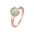 Solitaire Apple Green CZ Rose Gold rings