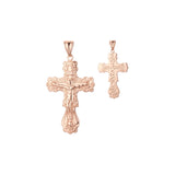 🔥 Eastern Orthodox Russian budded pendant in Rose Gold, White Gold plating colors