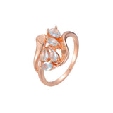 Ros¨¦goldene Cluster-Ringe mit vier Marquise-Steinen